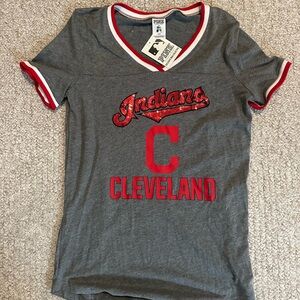 NWT PINK Victoria's Secret Gray and Red Cleveland Tee